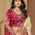 Cream color sequence and cord work jecquard saree with designer blouse fabric