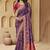 Purple color sequence and cord work jecquard saree with designer blouse fabric