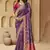 Purple color sequence and cord work jecquard saree with designer blouse fabric