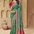Rama color sequence and cord work jecquard saree with designer blouse fabric