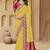Yellow color sequence and cord work jecquard saree with designer blouse fabric