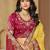 Yellow color sequence and cord work jecquard saree with designer blouse fabric