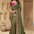 Green color mirror and cord work jecquard saree with designer blouse fabric