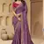 Purple color mirror and cord work jecquard saree with designer blouse fabric