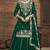 Green vichitra silk heavy thread embroidery with sequins work top with dupatta
