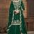 Green vichitra silk heavy thread embroidery with sequins work top with dupatta