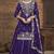 Violet vichitra silk heavy thread embroidery with sequins work top with dupatta