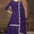 Violet vichitra silk heavy thread embroidery with sequins work top with dupatta