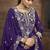 Violet vichitra silk heavy thread embroidery with sequins work top with dupatta