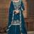 Blue vichitra silk heavy thread embroidery sequins work top with dupatta
