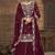 Maroon vichitra silk heavy thread embroidery sequins work top with dupatta