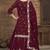 Maroon vichitra silk heavy thread embroidery sequins work top with dupatta