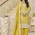 Mustard organza crush heavy thread embroidery with sequins work salwar kameez