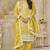 Mustard organza crush heavy thread embroidery with sequins work salwar kameez