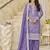 Lavender organza crush heavy thread embroidery with sequins work salwar kameez