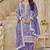 Lavender organza crush heavy thread embroidery with sequins work salwar kameez
