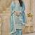 Light teal organza crush heavy thread embroidery with sequins work salwar kameez