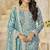 Light teal organza crush heavy thread embroidery with sequins work salwar kameez