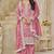 Pink organza crush heavy thread embroidery with sequins work salwar kameez