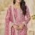 Pink organza crush heavy thread embroidery with sequins work salwar kameez