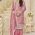 Pink organza crush heavy thread embroidery with sequins work salwar kameez
