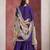 Dark violet chinon silk heavy thread embroidery, sequins work with printed dupatta top sharara with dupatta