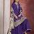 Dark violet chinon silk heavy thread embroidery, sequins work with printed dupatta top sharara with dupatta