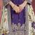 Dark violet chinon silk heavy thread embroidery, sequins work with printed dupatta top sharara with dupatta
