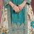 Teal chinon silk heavy thread embroidery, sequins work with printed dupatta top sharara with dupatta