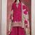 Rani pink chinon silk heavy thread embroidery, sequins work with printed dupatta top sharara with dupatta