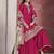 Rani pink chinon silk heavy thread embroidery, sequins work with printed dupatta top sharara with dupatta
