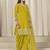 Mustard roman silk heavy thread embroidery, sequins with mirror work salwar kameez
