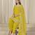 Mustard roman silk heavy thread embroidery, sequins with mirror work salwar kameez