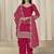 Rani pink roman silk heavy thread embroidery, sequins with mirror work salwar kameez