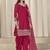 Rani pink roman silk heavy thread embroidery, sequins with mirror work salwar kameez
