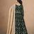 Dark green faux georgette heavy thread embroidery, zari with sequins work salwar kameez