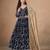 Navy blue faux georgette heavy thread embroidery, zari with sequins work salwar kameez