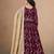 Burgundy faux georgette heavy thread embroidery, zari with sequins work salwar kameez