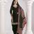 Black roman silk heavy thread embroidery, zari with mirror work salwar kameez