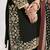 Black roman silk heavy thread embroidery, zari with mirror work salwar kameez