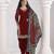 Maroon roman silk heavy thread embroidery, zari with mirror work salwar kameez