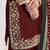 Maroon roman silk heavy thread embroidery, zari with mirror work salwar kameez