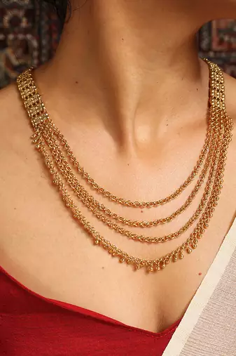 Layered temple chain high gold set