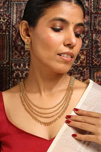 Layered temple chain high gold set