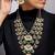 High gold multi-layer pearl and kundan necklace set with matching earrings