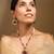 Ruby red beaded necklace set with statement pendant