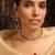 Elegant red stone choker set with pearl detailing