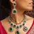 Statement green stone necklace set with kundan accents
