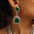 Statement green stone necklace set with kundan accents