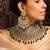 Grand kundan choker set with emerald green beads